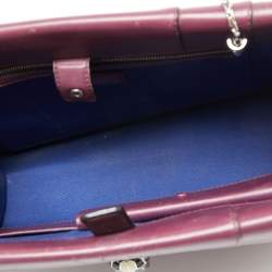 Bvlgari Plum Leather Large Serpenti Forever Flap Tote