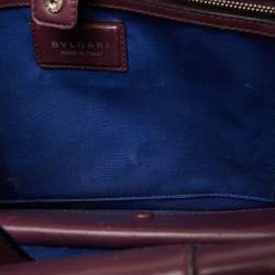 Bvlgari Plum Leather Large Serpenti Forever Flap Tote