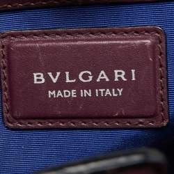 Bvlgari Plum Leather Large Serpenti Forever Flap Tote