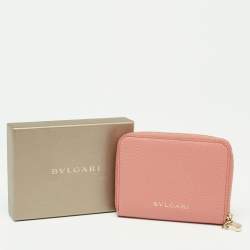 Pre Owned Bvlgari Pink Leather Bvlgari Bvlgari Coin Purse