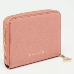 Pre Owned Bvlgari Pink Leather Bvlgari Bvlgari Coin Purse