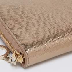 Bvlgari Metallic Gold Leather Bvlgari Bvlgari Zip Around Wallet
