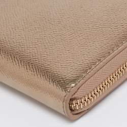 Bvlgari Metallic Gold Leather Bvlgari Bvlgari Zip Around Wallet