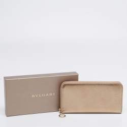 Bvlgari Metallic Gold Leather Bvlgari Bvlgari Zip Around Wallet