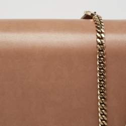 Bvlgari Beige/Black Leather and Perspex Small Flap Cover Shoulder Bag