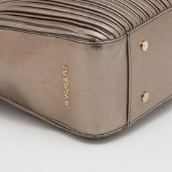 Bvlgari Metallic Leather Monte Plisse Shopper Tote