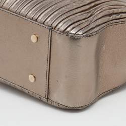 Bvlgari Metallic Leather Monte Plisse Shopper Tote