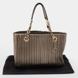 Bvlgari Metallic Leather Monte Plisse Shopper Tote
