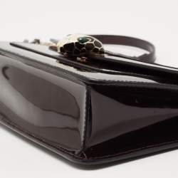 Pre Owned Bvlgari Burgundy Patent Leather Serpenti Forever Shoulder Bag