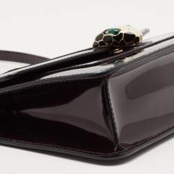 Pre Owned Bvlgari Burgundy Patent Leather Serpenti Forever Shoulder Bag