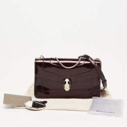Pre Owned Bvlgari Burgundy Patent Leather Serpenti Forever Shoulder Bag