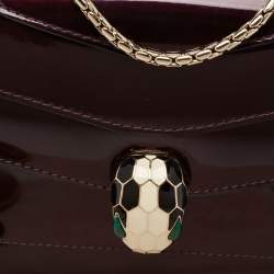 Pre Owned Bvlgari Burgundy Patent Leather Serpenti Forever Shoulder Bag