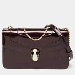 Pre Owned Bvlgari Burgundy Patent Leather Serpenti Forever Shoulder Bag