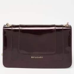 Pre Owned Bvlgari Burgundy Patent Leather Serpenti Forever Shoulder Bag