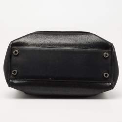 Pre Owned Bvlgari Black Leather and Patent Leather Serpenti Scaglie Tote