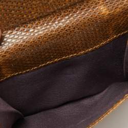 Bvlgari Brown Karung Leather Serpenti Forever Compact Wallet