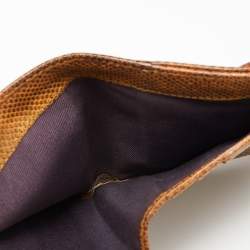 Bvlgari Brown Karung Leather Serpenti Forever Compact Wallet