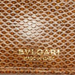 Bvlgari Brown Karung Leather Serpenti Forever Compact Wallet
