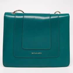 Bvlgari Green Leather Small Serpenti Forever Shoulder Bag