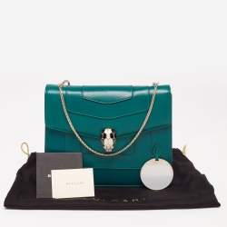 Bvlgari Green Leather Small Serpenti Forever Shoulder Bag