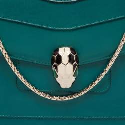 Bvlgari Green Leather Small Serpenti Forever Shoulder Bag