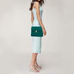 Bvlgari Green Leather Small Serpenti Forever Shoulder Bag