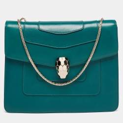 Bvlgari Green Leather Small Serpenti Forever Shoulder Bag