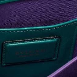 Bvlgari Green Leather Serpenti Forever Flap Top Handle Bag