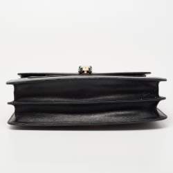 مملوكة مسبقًا Bvlgari Black Leather Medium Serpenti Forever Flap Shoulder Bag