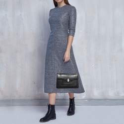 مملوكة مسبقًا Bvlgari Black Leather Medium Serpenti Forever Flap Shoulder Bag