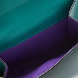 Pre Owned Bvlgari Green Leather Serpenti Forever Trifold Wallet