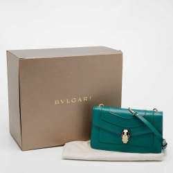 Bvlgari Green Leather Serpenti Forever Crossbody Bag