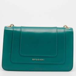 Bvlgari Green Leather Serpenti Forever Crossbody Bag