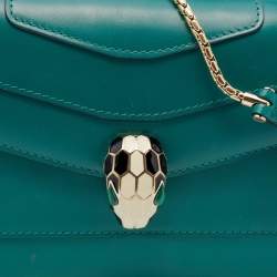 Bvlgari Green Leather Serpenti Forever Crossbody Bag
