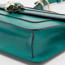 Bvlgari Green Leather Serpenti Forever Crossbody Bag