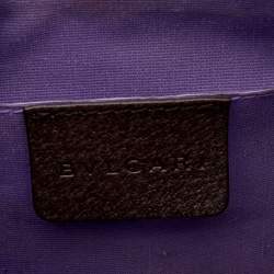 Bvlgari Beige/Brown Canvas and Leather Cylinder Bag