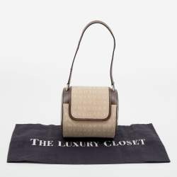 Bvlgari Beige/Brown Canvas and Leather Cylinder Bag