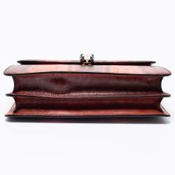 Bvlgari Red/Brown Karung Medium Serpenti Forever Flap Shoulder Bag