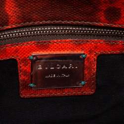 Bvlgari Red/Brown Karung Medium Serpenti Forever Flap Shoulder Bag