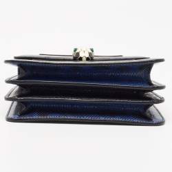 Bvlgari Blue Karung Serpenti Forever Flap Top Handle Bag