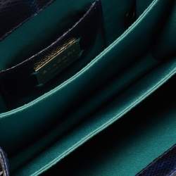 Bvlgari Blue Karung Serpenti Forever Flap Top Handle Bag
