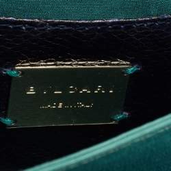 Bvlgari Blue Karung Serpenti Forever Flap Top Handle Bag
