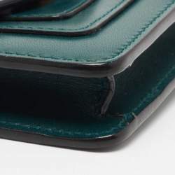 Bvlgari Green Leather Serpenti Forever Chain Wallet