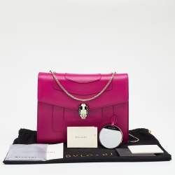 Bvlgari Magenta Leather Small Serpenti Forever Shoulder Bag