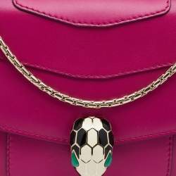 Bvlgari Magenta Leather Small Serpenti Forever Shoulder Bag