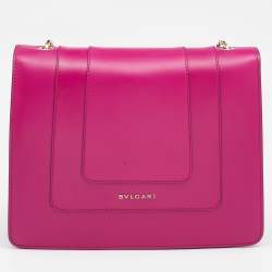 Bvlgari Magenta Leather Small Serpenti Forever Shoulder Bag
