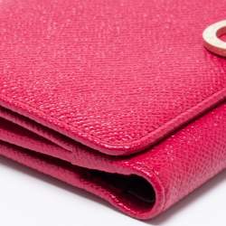 Bvlgari Fuchsia Leather Bvlgari Trifold Wallet