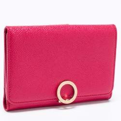 Bvlgari Fuchsia Leather Bvlgari Trifold Wallet