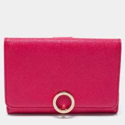 Bvlgari Fuchsia Leather Bvlgari Trifold Wallet