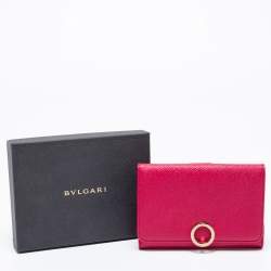 Bvlgari Fuchsia Leather Bvlgari Trifold Wallet